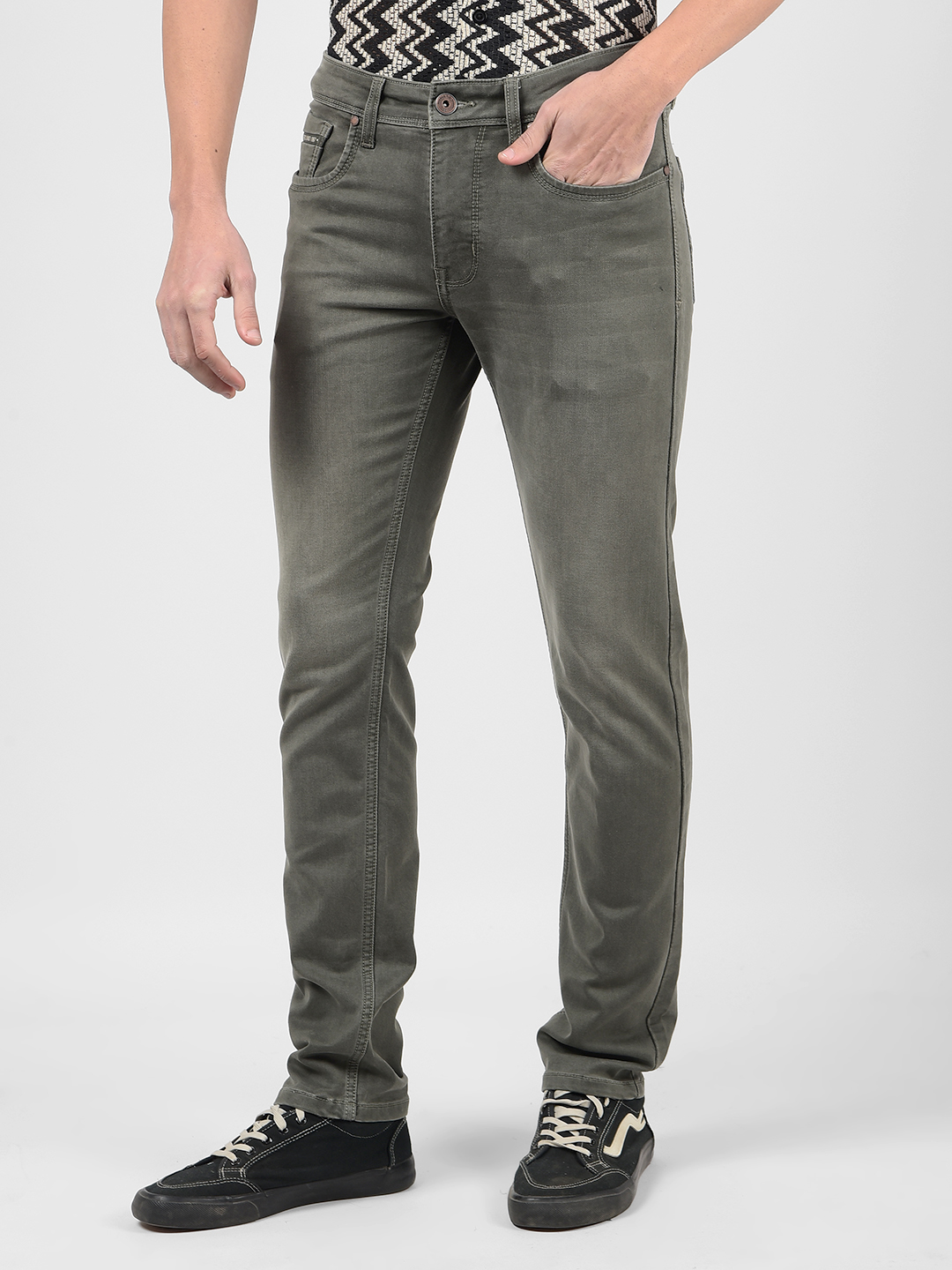 Numero Uno Men Solid Grey Jeans
